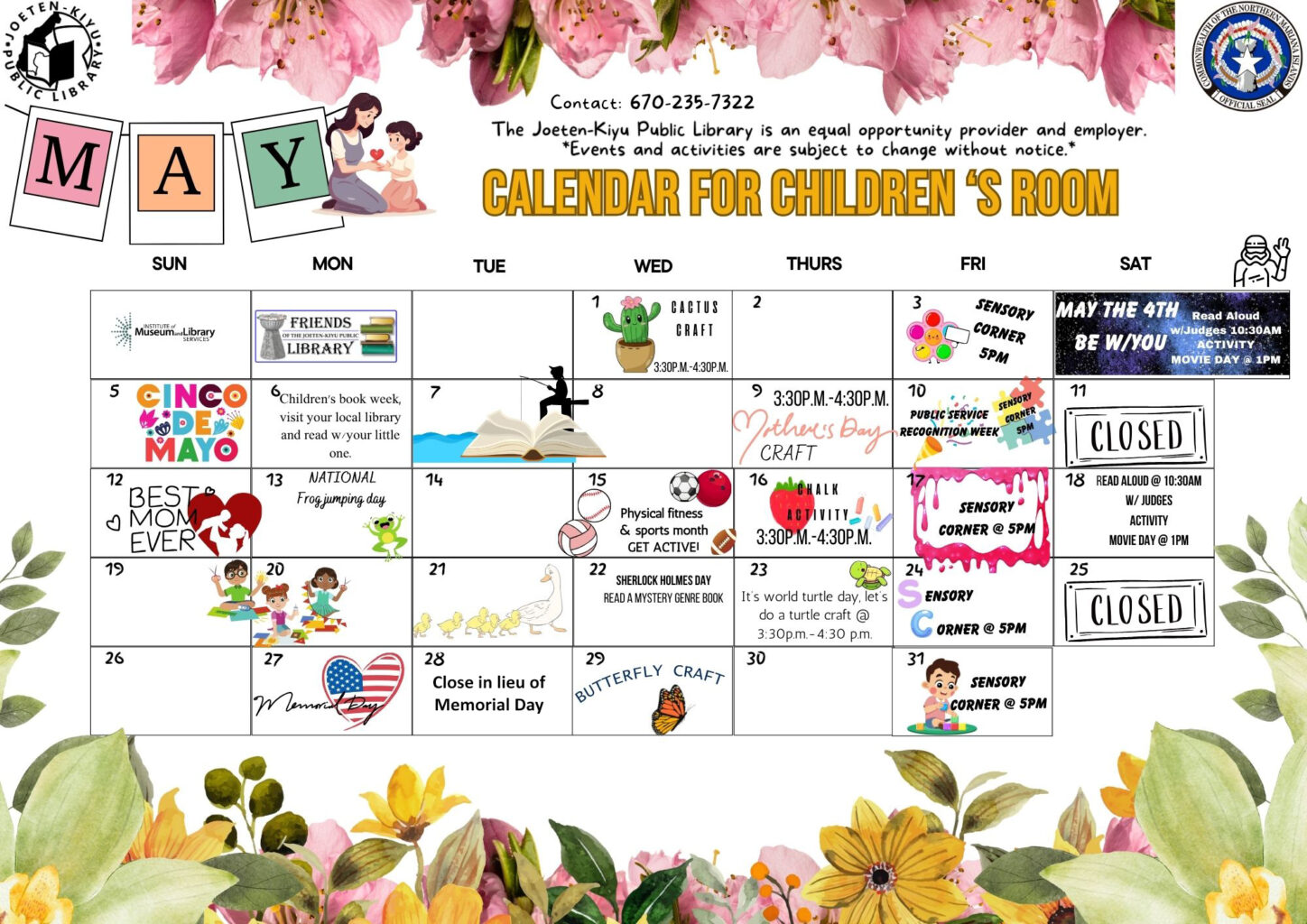 JKPL 2024 May Calendars