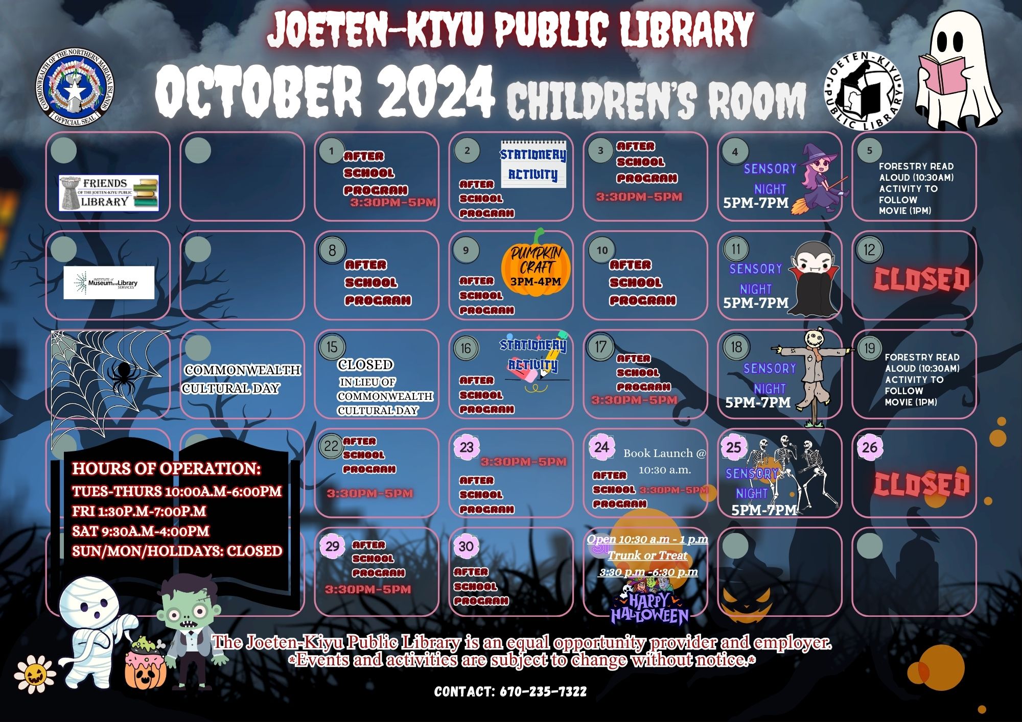 October 2024 Calendar of Events